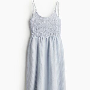 Midi Dress H&M Midi TIE-SHOULDER-STRAP SMOCKED DRESS
